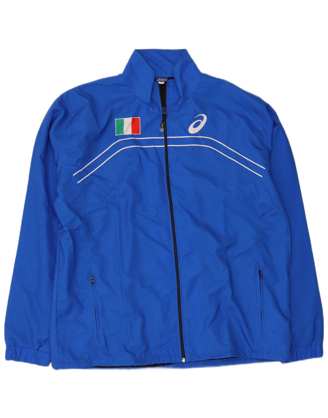 Giacca da tuta grafica Asics Italia da uomo XL blu poliestere