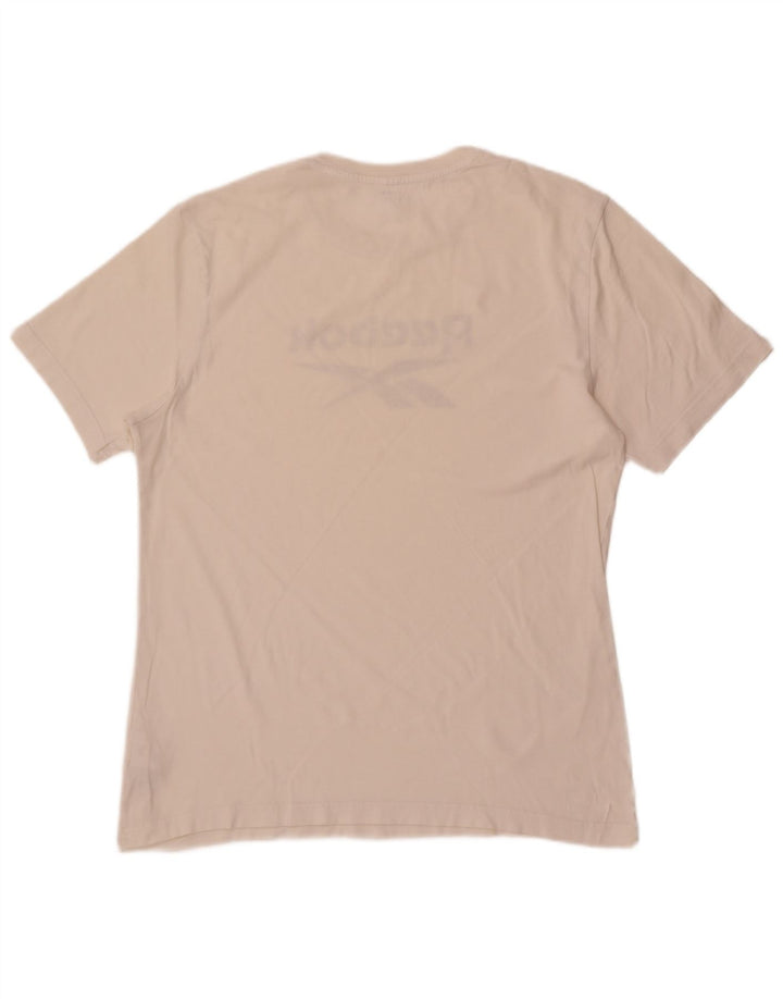 T-shirt grafica da uomo Reebok Top in cotone bianco medio