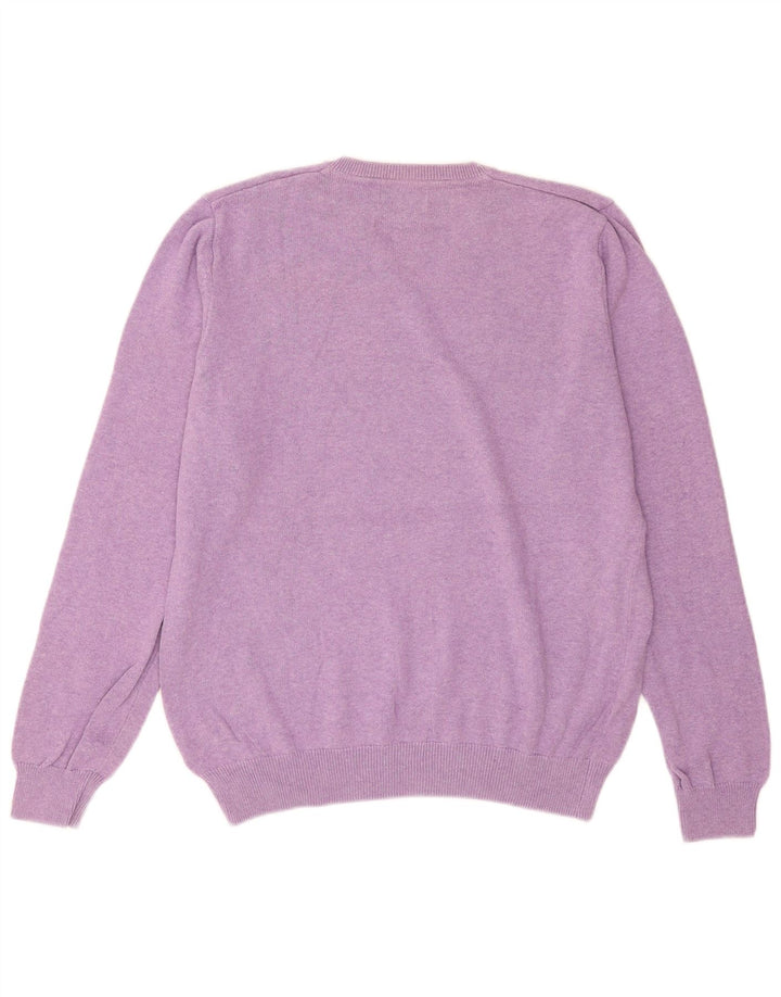 Maglione da uomo con scollo a V Marks & Spencer grande cotone viola