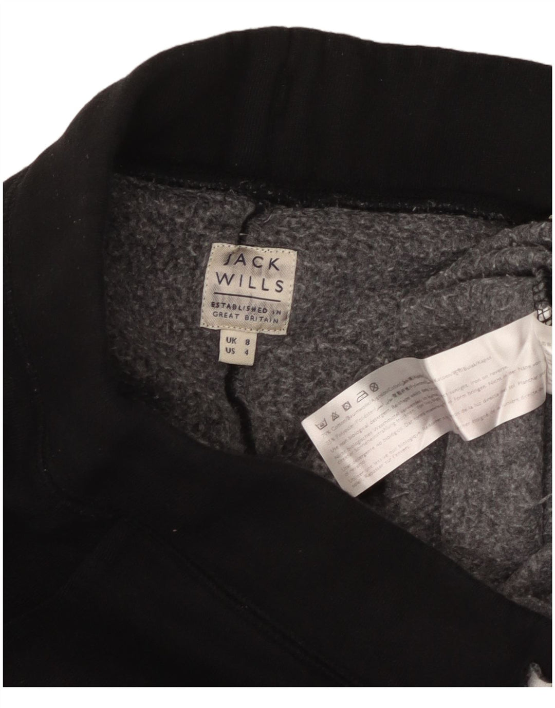 JACK WILLS Pantaloni da tuta con grafica da donna Joggers UK 8 Small Nero