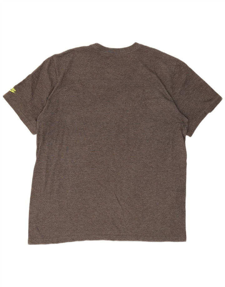 T-shirt grafica da uomo con vestibilità regolare NIKE 2XL in cotone grigio