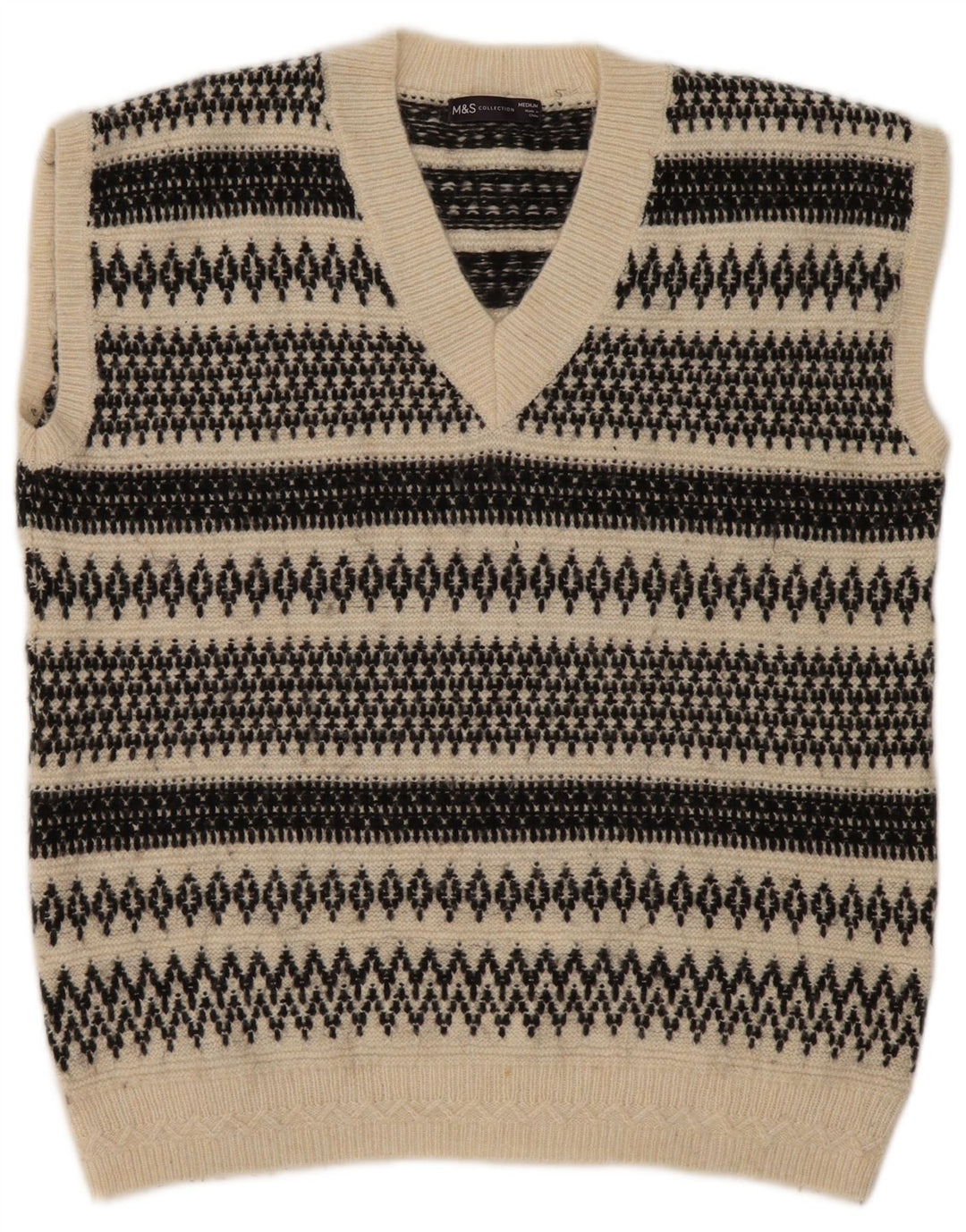 Canotta da uomo Marks & Spencer Canotta media beige Fair Isle acrilico