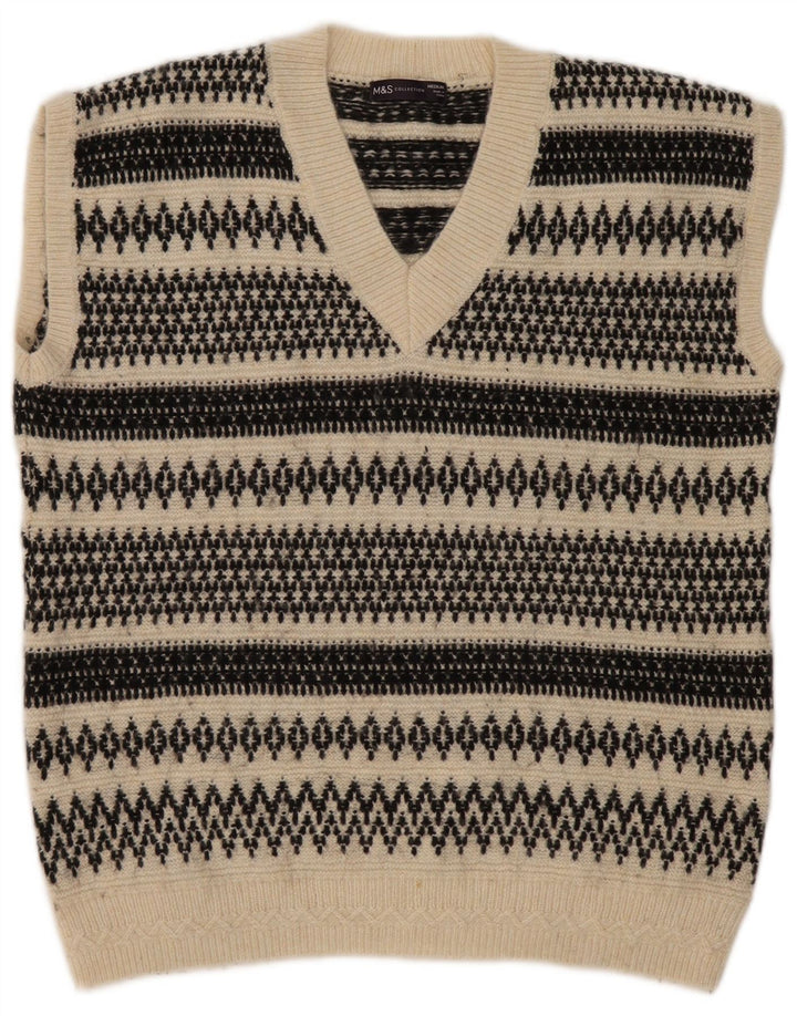 Canotta da uomo Marks & Spencer Canotta media beige Fair Isle acrilico