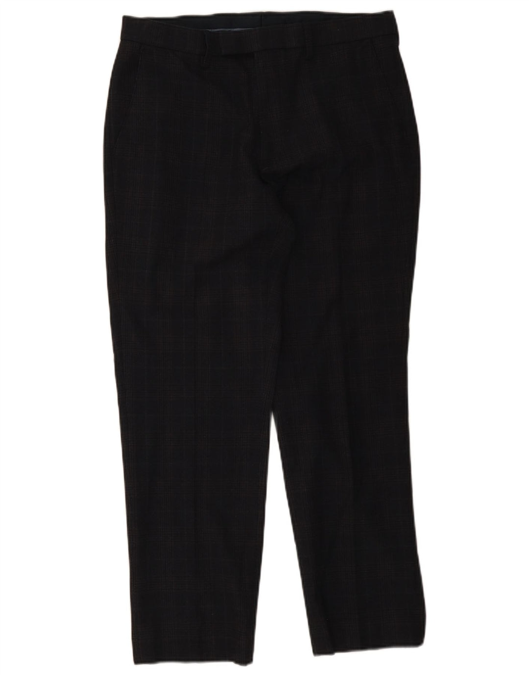 Pantaloni da abito vestibilità regolare da uomo Marks & Spencer W32 L29 blu navy a quadri