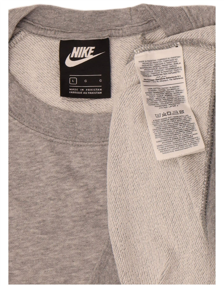 Felpa da uomo Nike Maglione grande in cotone chiazzato grigio