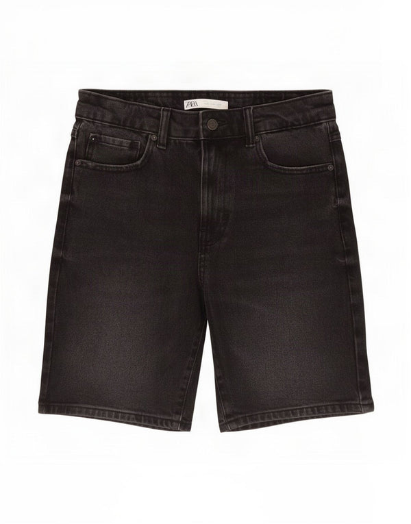 Pantaloncini di jeans da uomo Zara EU 38 piccoli W30 cotone nero
