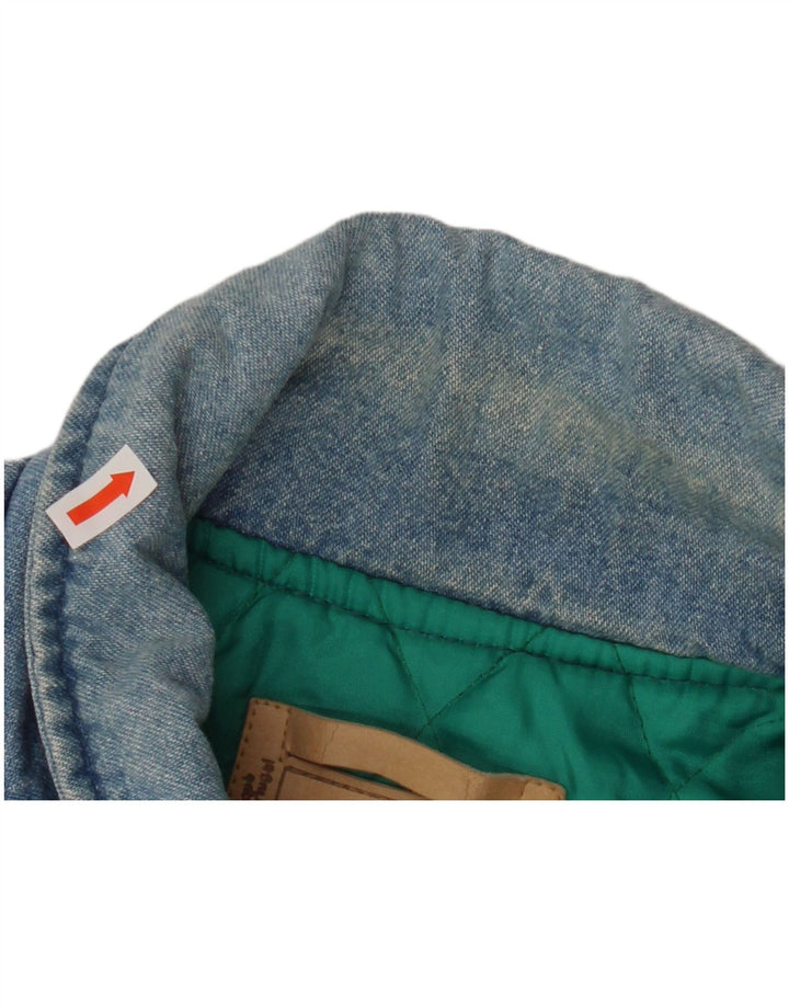 HEIN GERICKE Giacca in denim militare vestibilità ampia da uomo UK 38 Cotone blu medio