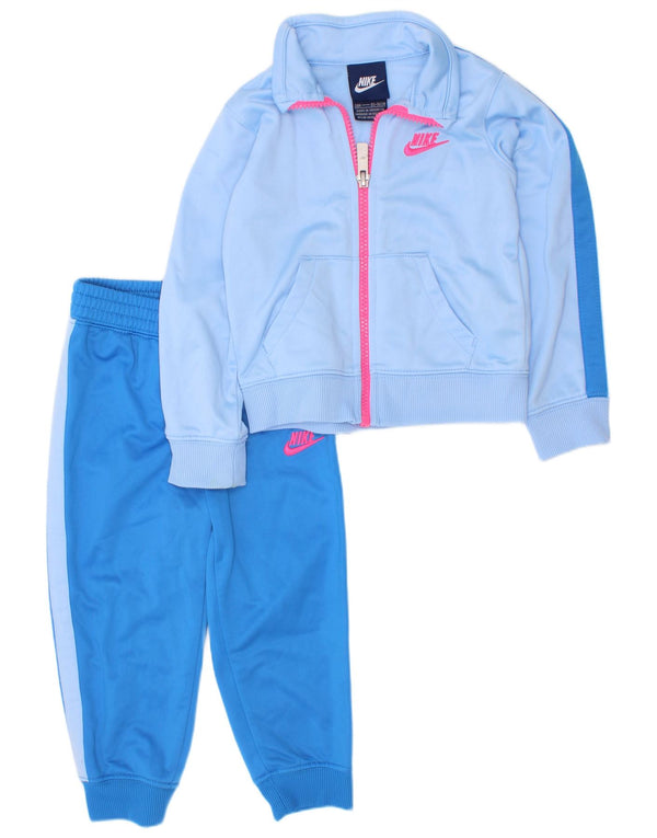 Tuta intera Adidas da bambina 18-24 mesi in poliestere color block blu