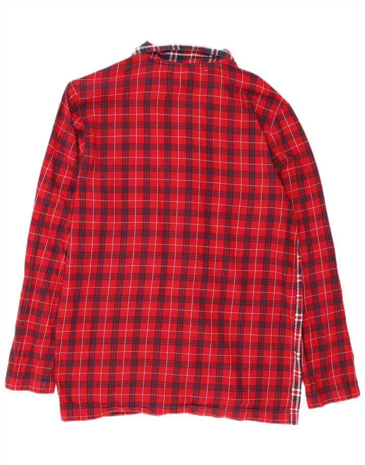 Tommy Hilfiger Camicia da uomo in flanella di cotone a quadri rossi medi