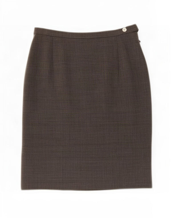 Gonna a tubino a vita alta da donna Max Mara UK 14 Large W28 Lana grigia