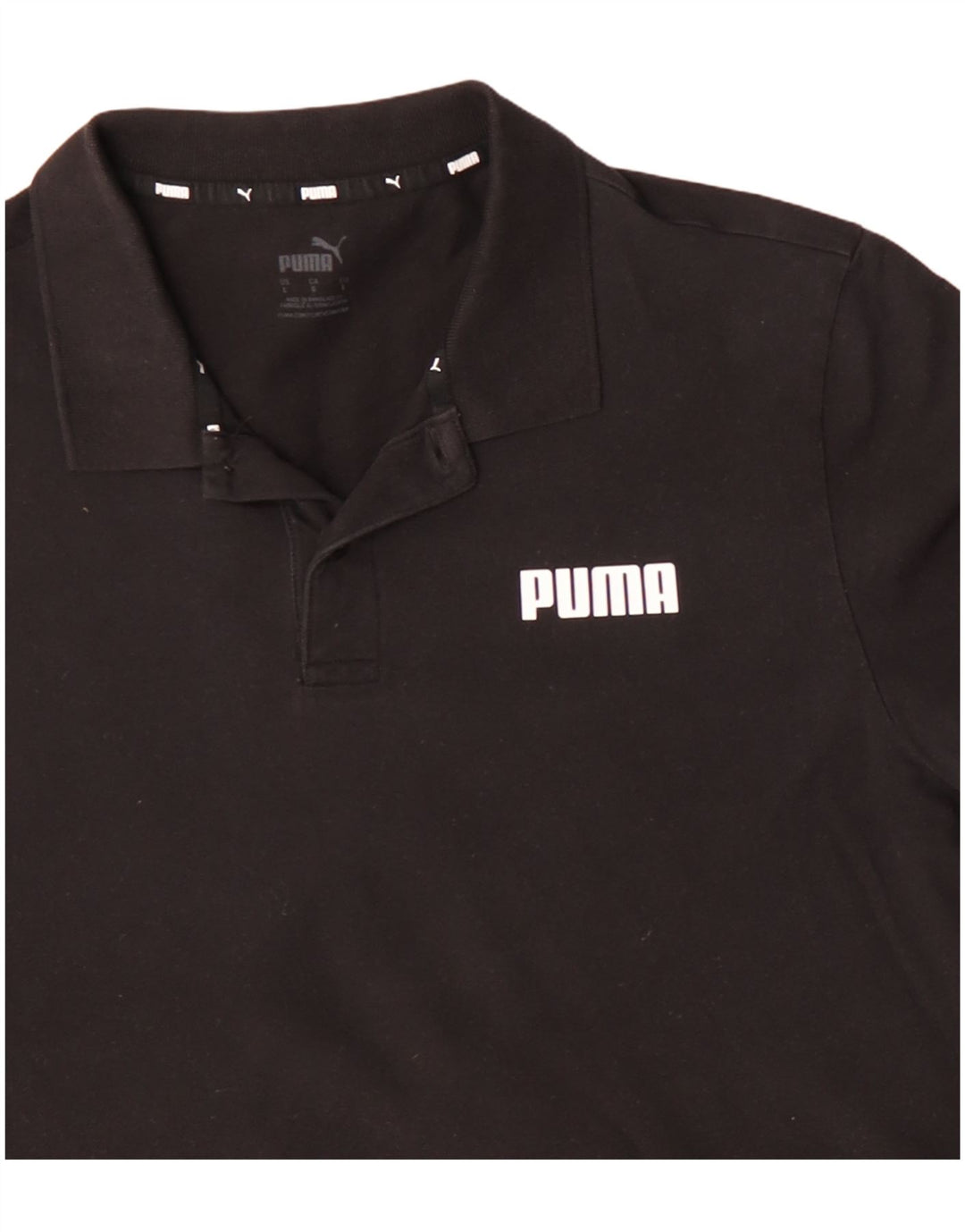 Polo PUMA da uomo grande in cotone nero
