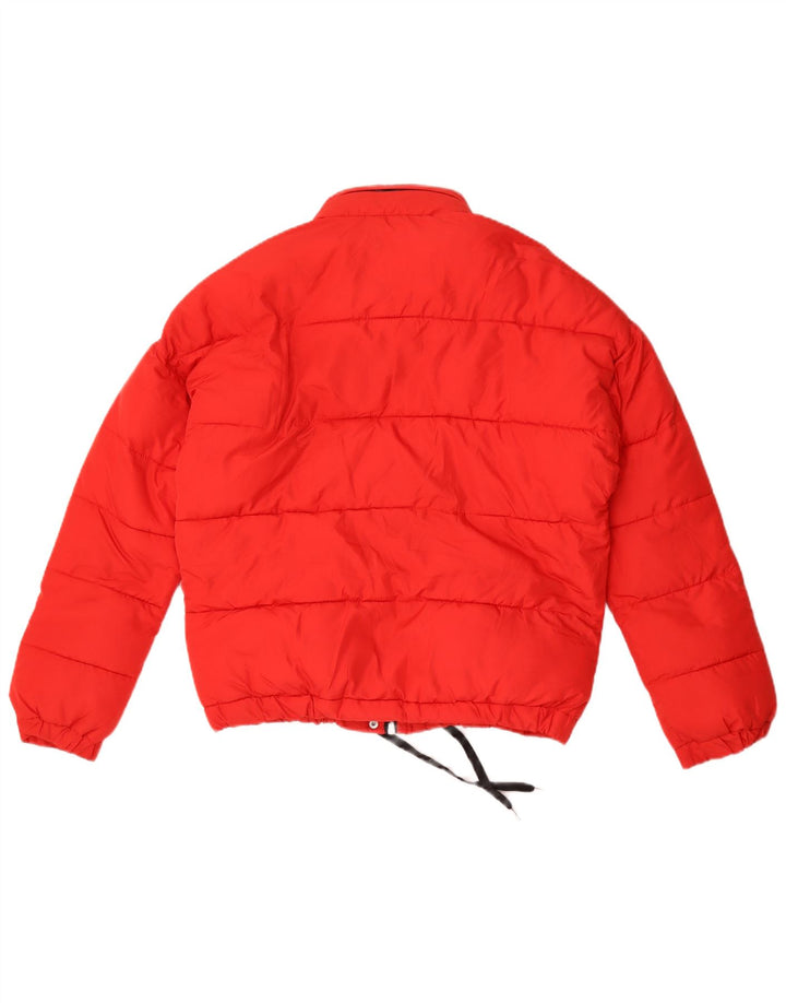 Giacca imbottita oversize con cappuccio ZARA da donna UK 6 XS rossa in viscosa