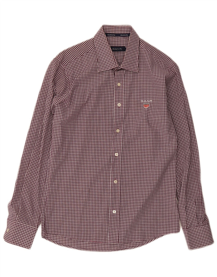 Gant Camicia da uomo grande a quadretti bordeaux