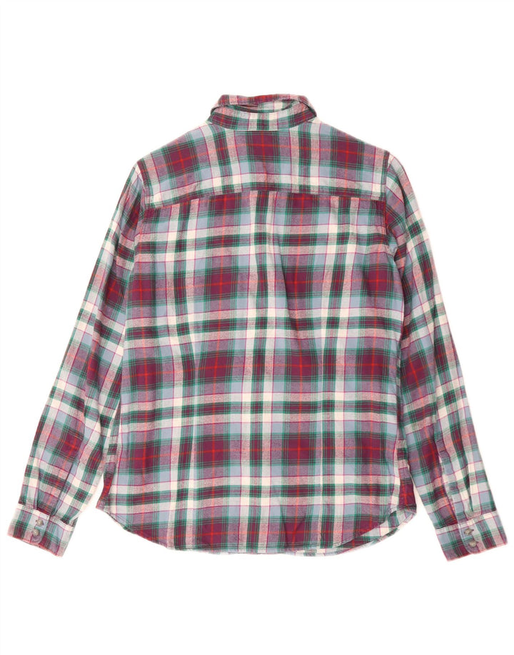 Camicia in flanella da donna Eddie Bauer UK 10 piccolo cotone a quadri multicolore