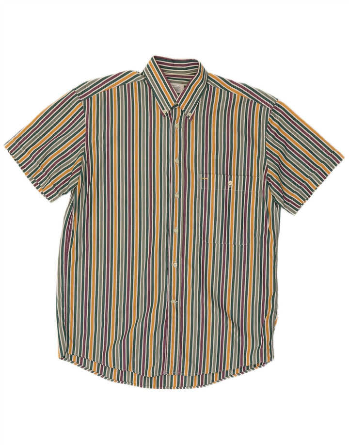 MISSONI Camicia Uomo Manica Corta Taglia 38/39 Piccola a Righe Multicolore