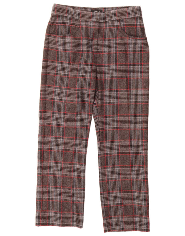 Pantaloni casual dritti da donna Max & Co. UK 8 piccoli W26 L30 a quadri grigi
