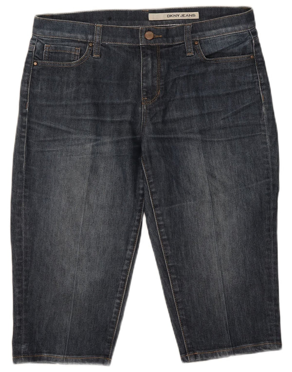 Pantaloncini di jeans Bermuda da donna Dkny US 8 medi W32 cotone blu navy
