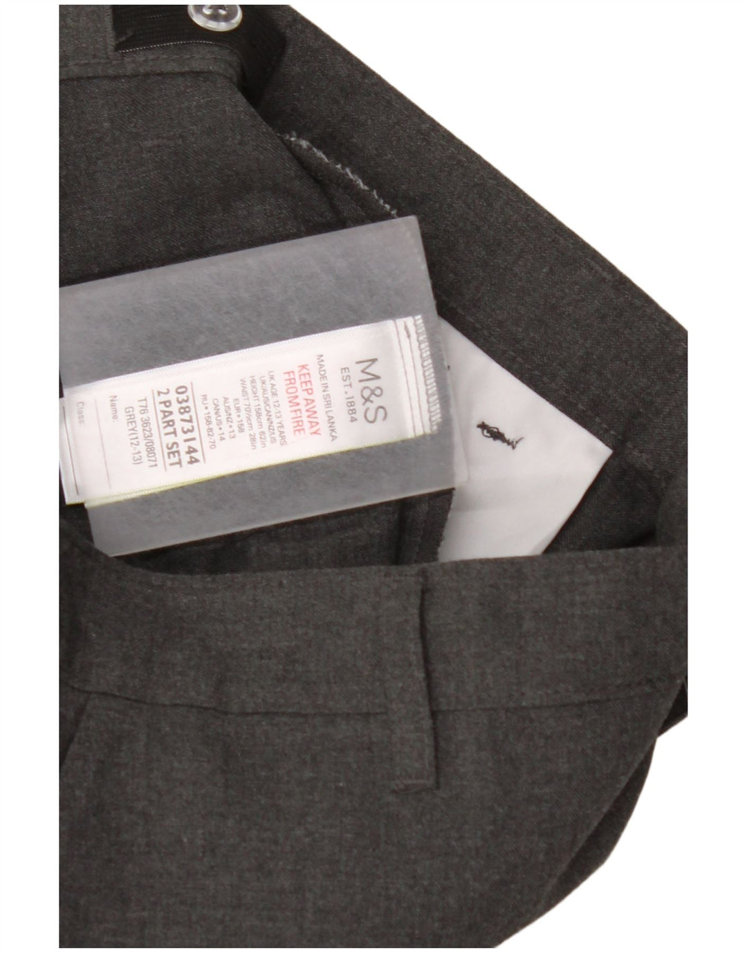 Pantaloni da abito dritti MARKS & SPENCER da ragazzo 12-13 anni W28 L27 Grigio