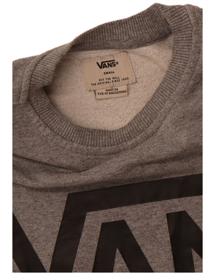 Felpa grafica da uomo Vans, maglione piccolo grigio chiazzato