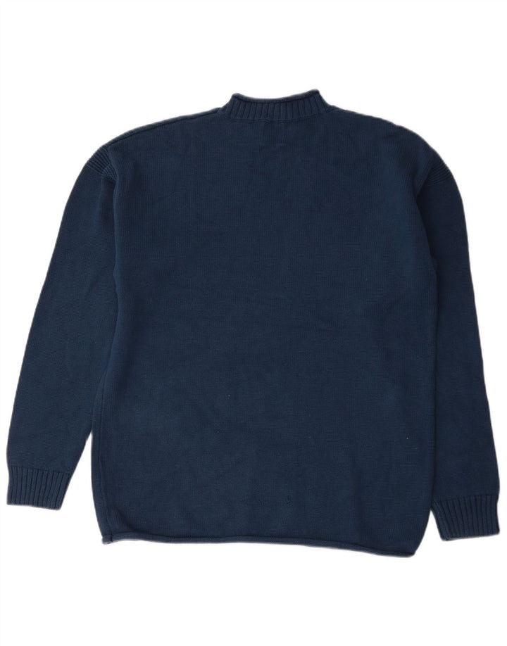 Maglione Zara da uomo con collo alto e maglione grande in cotone blu navy