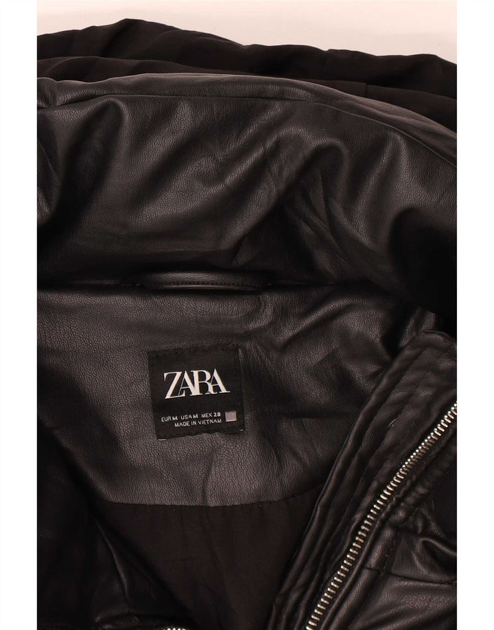 Giacca imbottita oversize con cappuccio da donna Zara UK 14 media nera