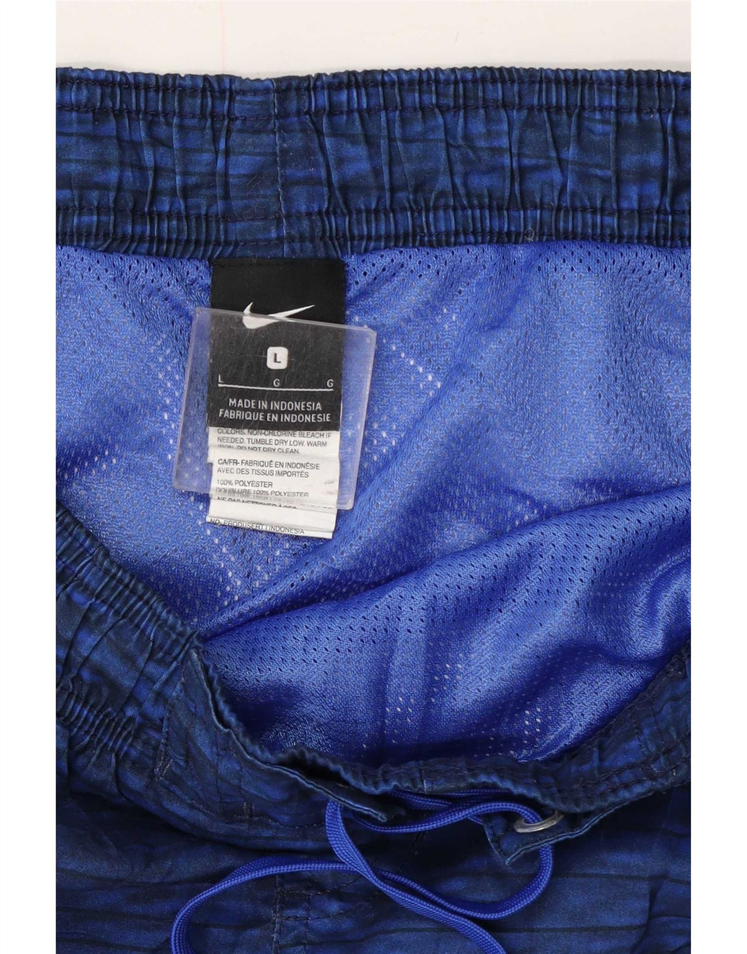 Pantaloncini da bagno con grafica Nike da uomo, grandi, in poliestere gessato blu