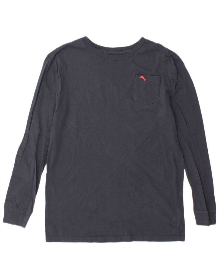 TOMMY BAHAMA Boys Top Long Sleeve 15-16 Years Navy Blue Cotton