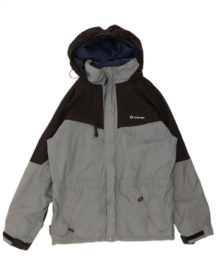 Giacca antipioggia da uomo con cappuccio Sprayway UK 38 Poliammide color block grigio medio