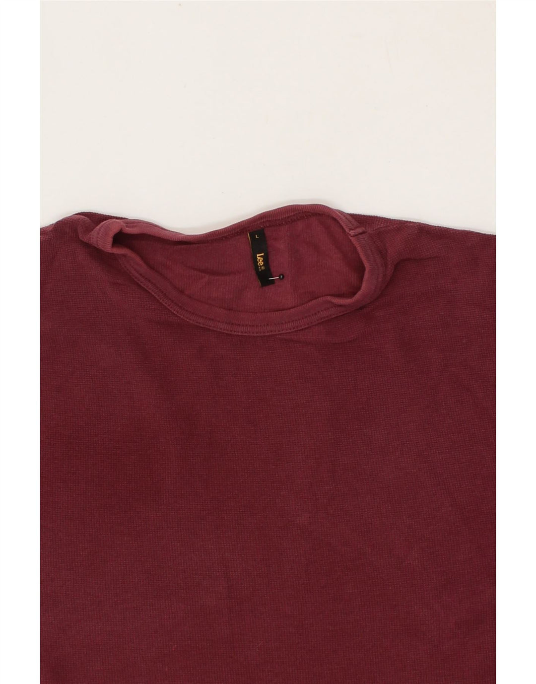 LEE Mens T-Shirt Top Large Maroon Cotton Vintage Lee and Second-Hand Lee from Messina Hembry 
