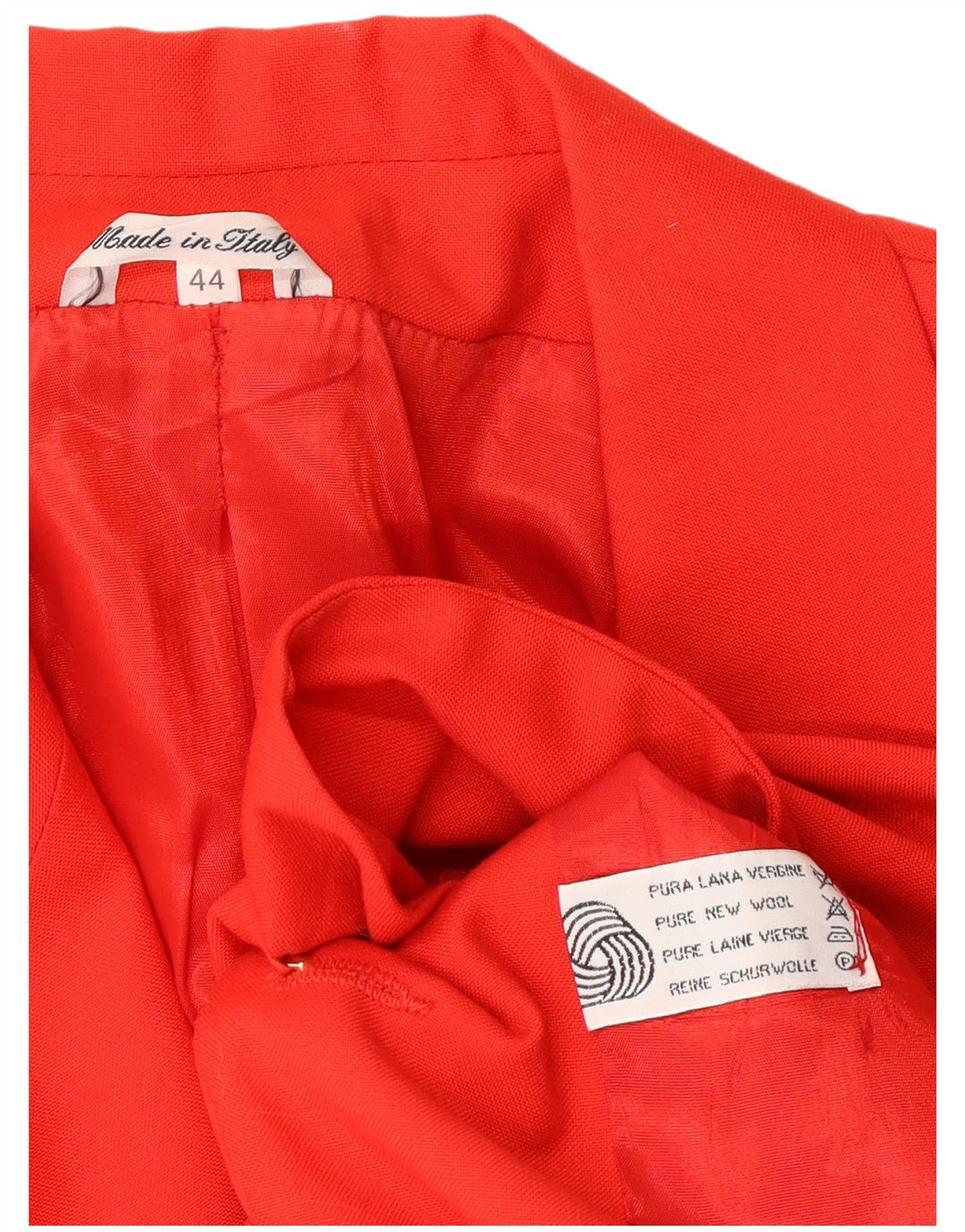 Set gonna da donna in 2 pezzi a 2 bottoni VINTAGE IT 44 medio W26 lana rossa