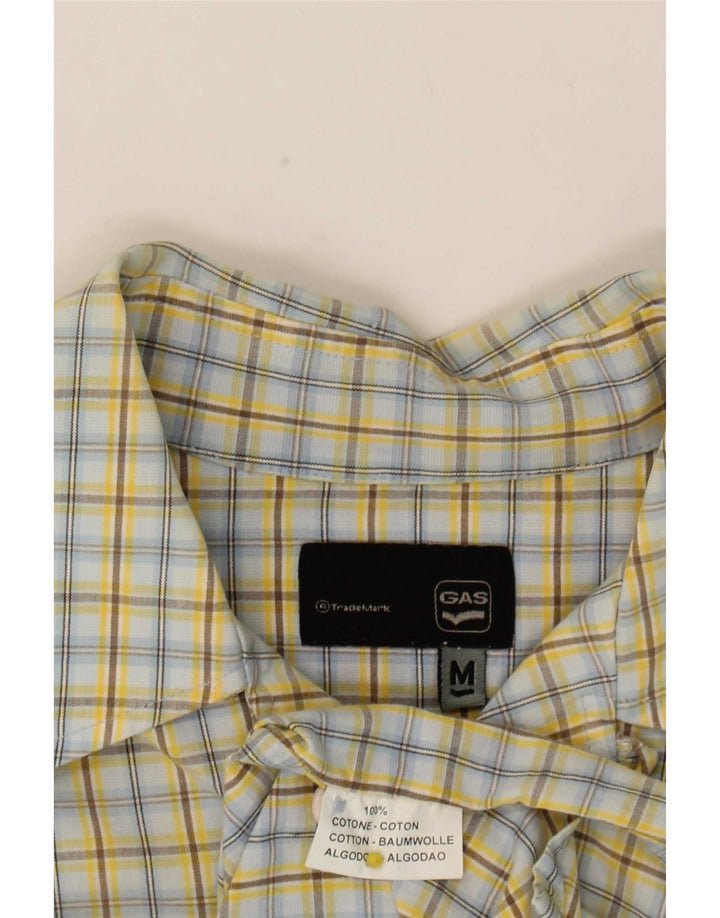 Camicia a maniche corte da uomo Gas in cotone a quadri giallo medio
