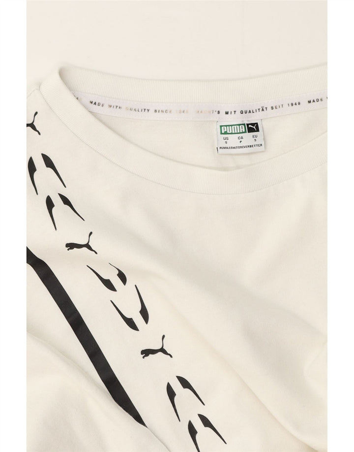 T-shirt grafica corta da donna Puma UK 10 piccola bianca