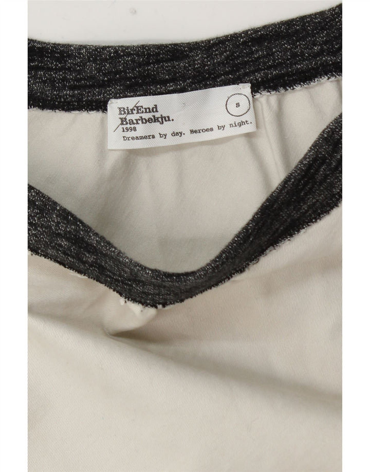 Gonna a trapezio da donna VINTAGE piccola W26 color block bianco sporco