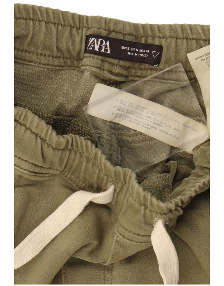 Pantaloni cargo da jogging da uomo Zara piccoli W30 L28 cotone kaki Army