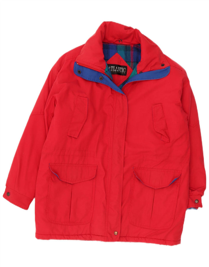 Giacca a vento vintage da donna UK 14 grande rossa