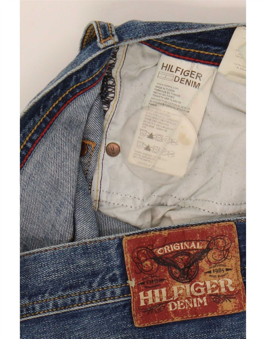Jeans dritti da uomo Tommy Hilfiger W33 L32 cotone blu