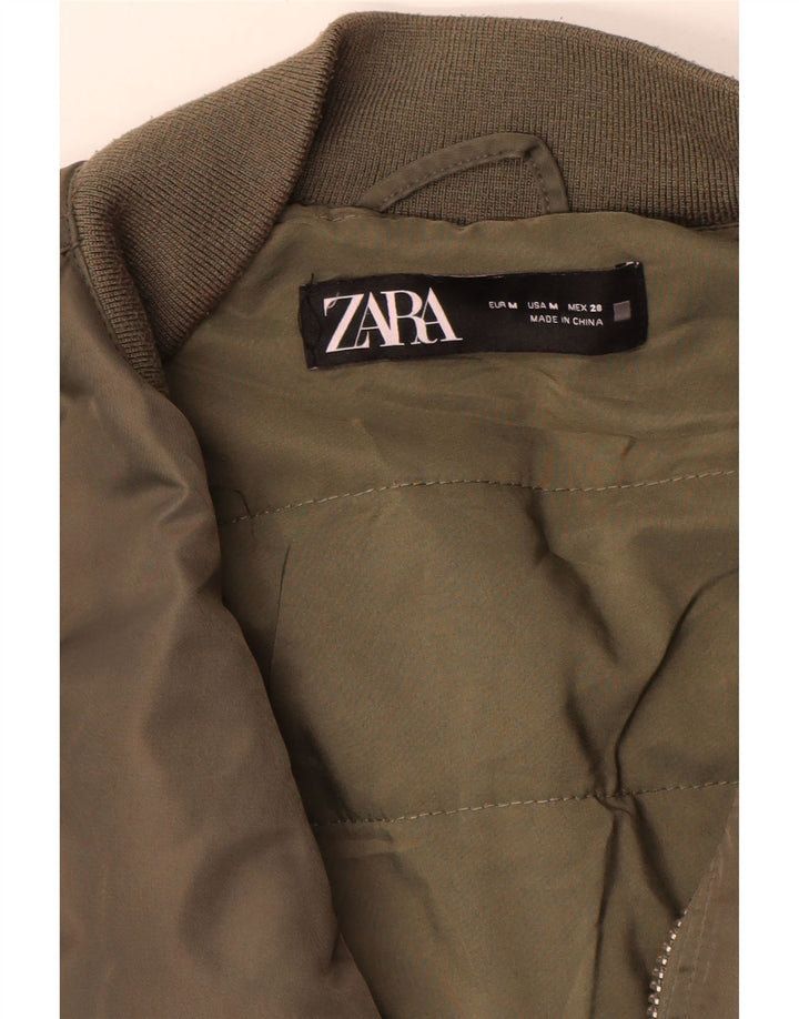 Giacca da aviatore da volo oversize corta da donna Zara UK 14 media cachi