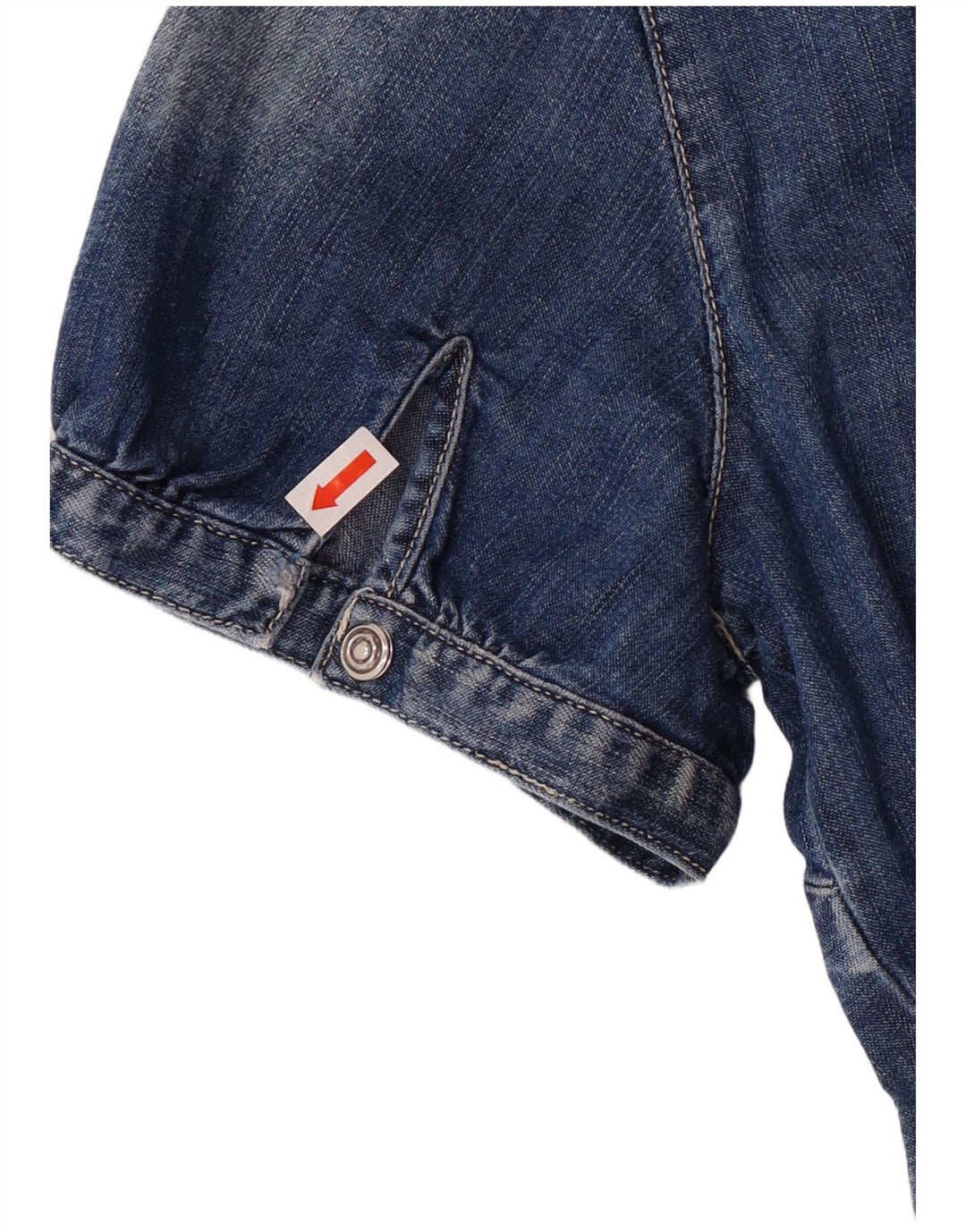 Camicia in denim a maniche corte da donna Gas UK 12 Cotone blu medio