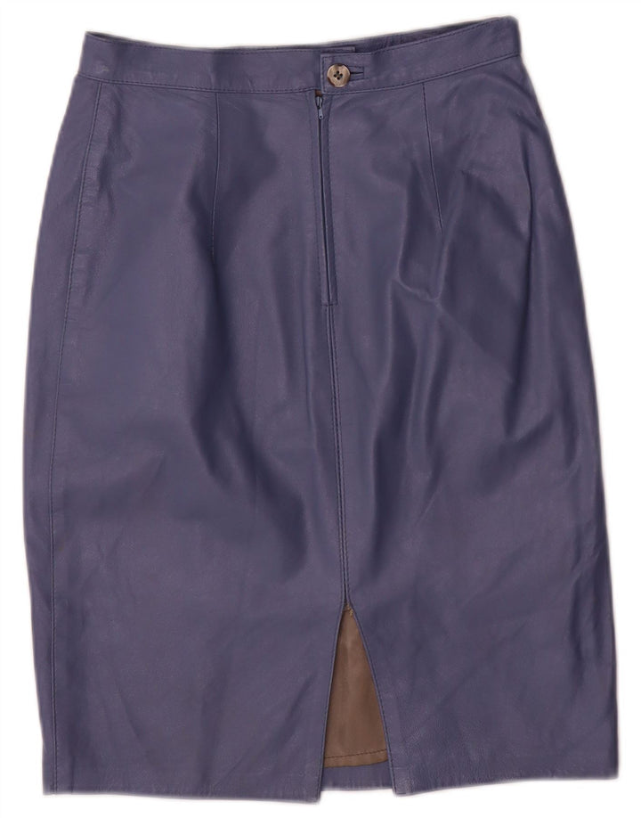 Gonna in pelle vintage da donna IT 44 media W26 in pelle blu