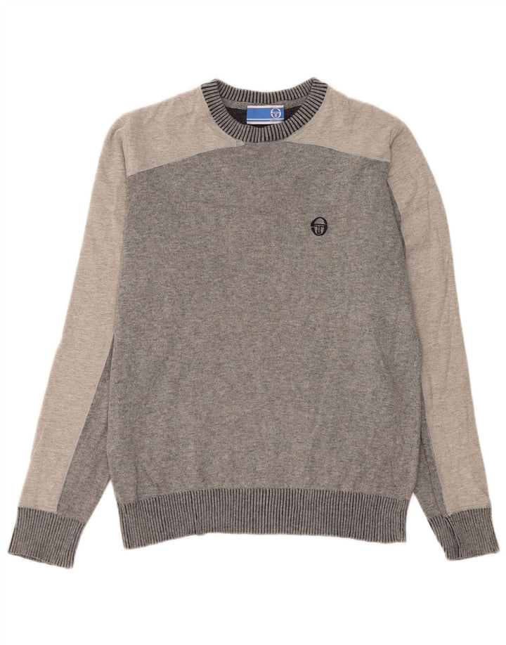 Maglione maglione girocollo da uomo Sergio Tacchini color grigio medio