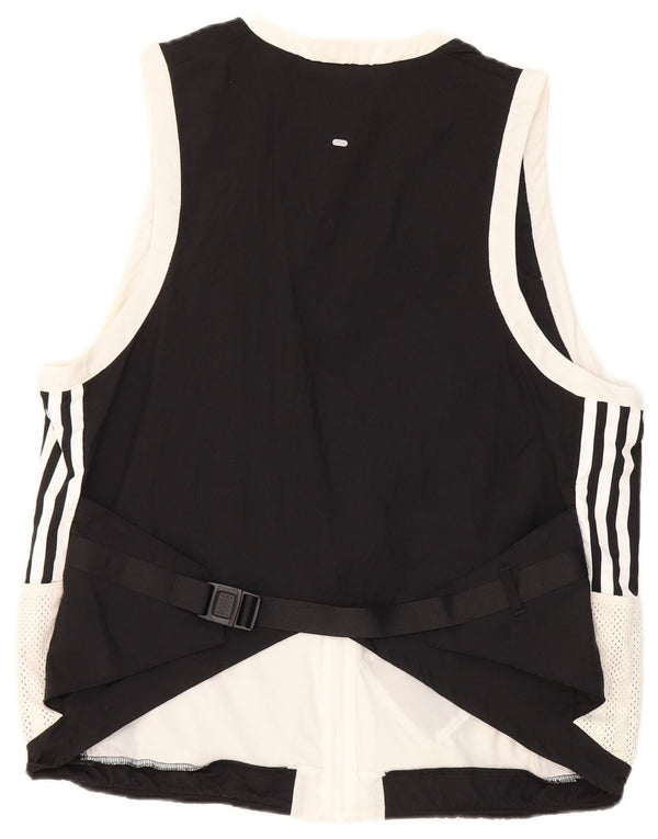 Giacca da ginnastica corta da donna Adidas UK 16/18 Large Nero Colourblock
