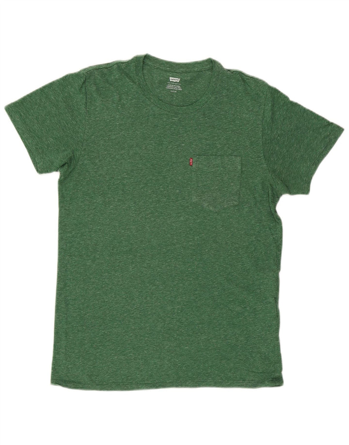 T-shirt da uomo Levi's Top Small in cotone chiazzato verde