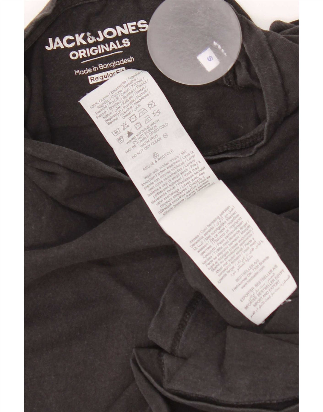 Jack & Jones T-shirt da uomo con vestibilità regolare, piccola, in cotone nero