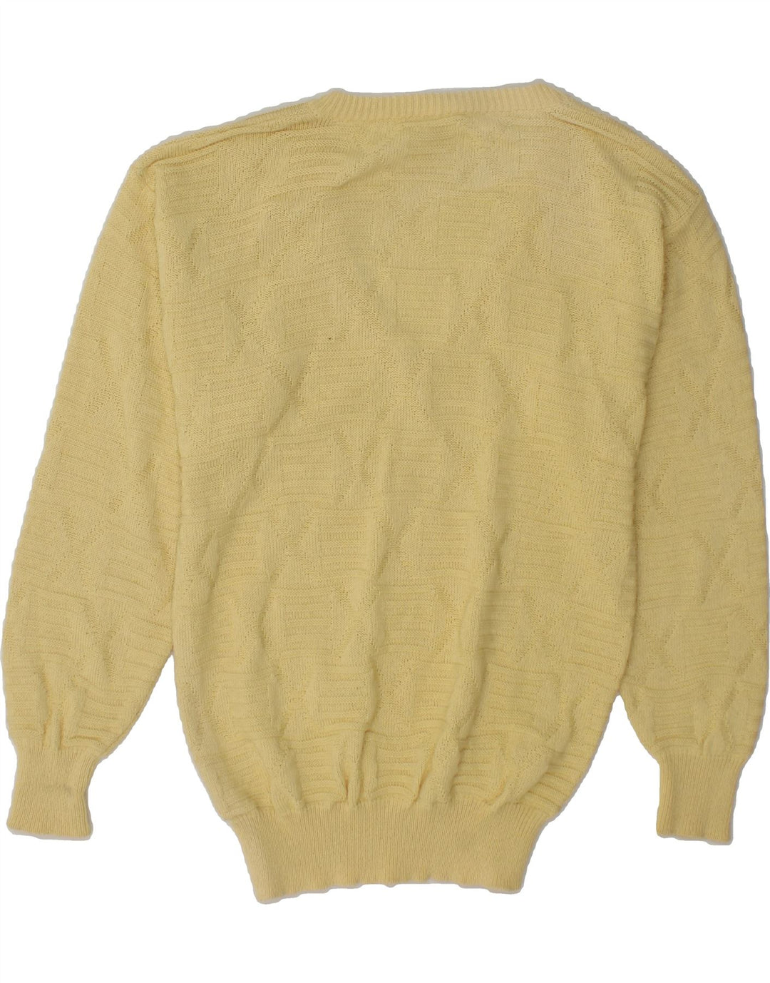 VINTAGE Womens V-Neck Jumper Sweater IT 50 XL Yellow Vintage Vintage and Second-Hand Vintage from Messina Hembry 