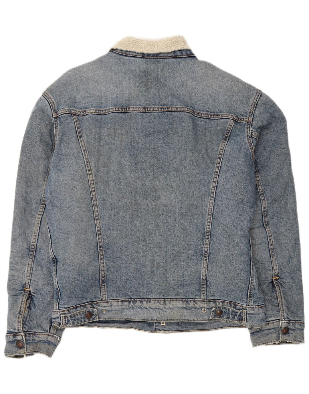 Giacca in denim Sherpa da uomo Levi's UK 36 piccolo cotone blu