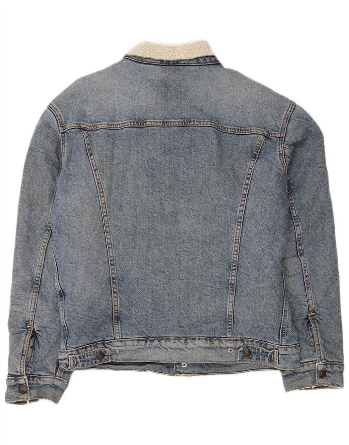 Giacca in denim Sherpa da uomo Levi's UK 36 piccolo cotone blu