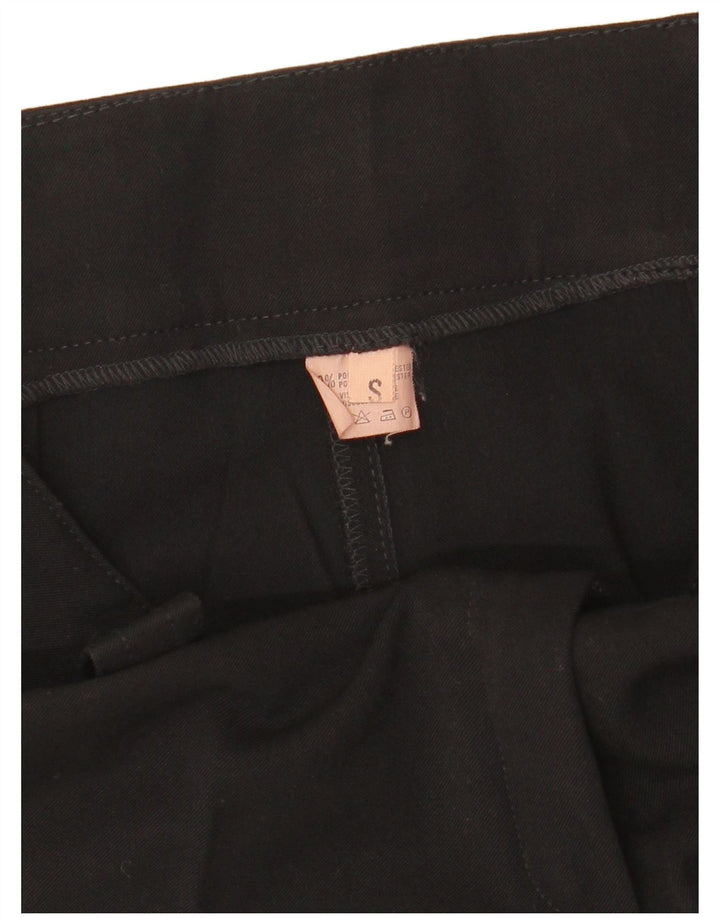 Pantaloni da abito dritti da donna VINTAGE piccoli W27 L32 poliestere nero