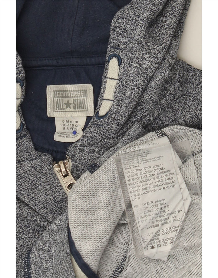 Maglione con cappuccio e zip CONVERSE per ragazzi All Star 5-6 anni in cotone screziato blu