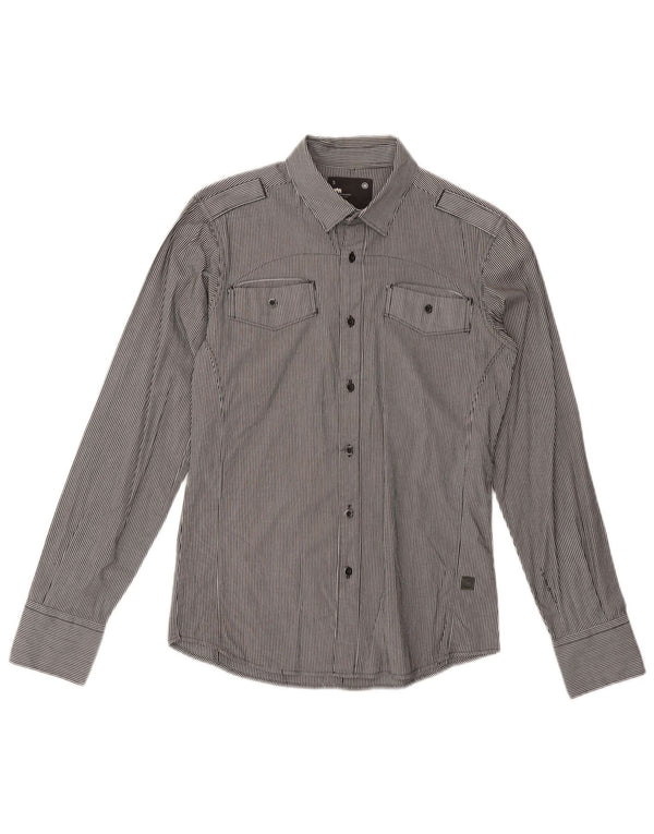 Camicia militare da uomo G-Star piccola in cotone gessato grigio