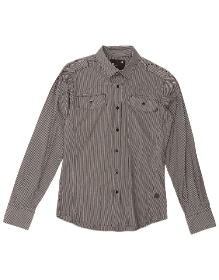 Camicia militare da uomo G-Star piccola in cotone gessato grigio